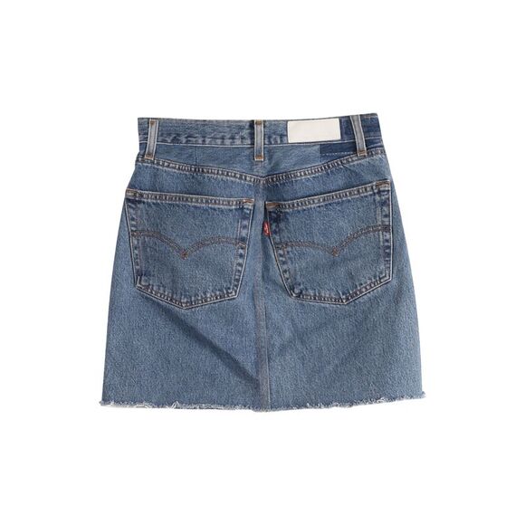 Re/done x Levis Zip Up Mini Skirt in Blue Cotton